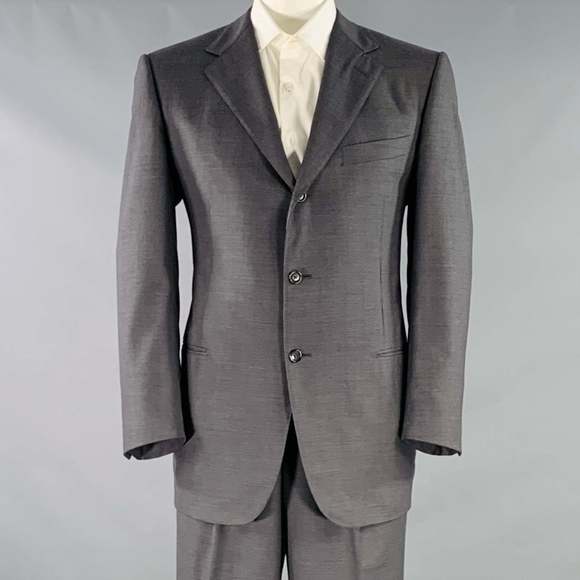 ERMENEGILDO ZEGNA Other - ERMENEGILDO ZEGNA Grey Charcoal Wool Notch Lapel Suit